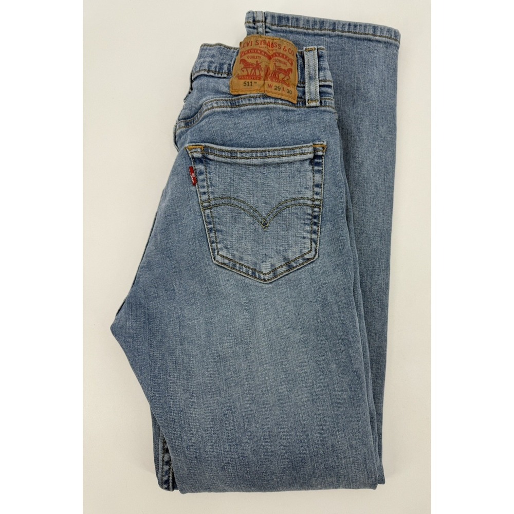 Levis 511 Jeans Mens 29x30 Blue Slim Fit Light Wash American Denim Pants